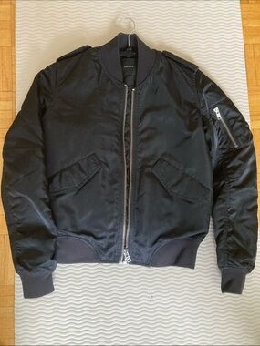 Talula Black Bomber Jacket with Zip Pocket Sleeve